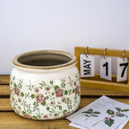 Dosayes Large Ceramic Pot for Planters, Ice Crack Glazed Flower Pot with Drainage Holes,5.91inch Vintage Planters for Indoor and Outdoor (RED)