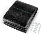 Approx.3.3FT×13FT Weed Barrier Fabric,Landscape Fabric,3.2oz Weed Barrier Fabric Heavy Duty,Weed Control Garden Cloth,Woven Geotextile Fabric for Garden Beds, Underlayment, with 4 U-Securing Pegs