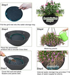 Wenfan 8 Set Invisble Hanging Basket Insert 6.5”Hang Basket Drip Pan 3-in-1 Plant Saucers Trays Plastic Water Catcher Tray Self Watering Planter Insert Plant Auto Watering Devices for Hanging Basket