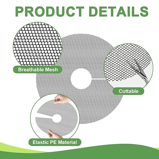 6 Pack Plant Pot Soil Cover Grids with 24 U-Shaped Nails, 11.8 Inch Cuttable Cat & Animal Digging Stopper, Indoor Outdoor Soil Protector for Potted Plants