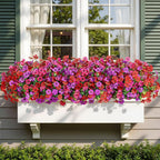 Alupssuc 24 Bundles Artificial Flowers for Outdoors Decoration, UV Resistant Silk Faux Daisy Flora Spring Fake Plastic Plants Greenery for Outside Indoor Yard Home Porch Window Box Decor, Mix 3 Colors