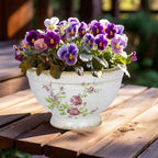 Dosayes Vintage Ice Crackle Grazd Ceramic Flower Pot with Drainage Holes, 4.33 Inch Rustic Planter for Indoor Plants, Outdoor Garden, Farmhouse Gift Tuscan Decor (Pink)