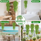 RAINFLOW 2PCS Fake Hanging Plants Reptile Habitat Vines – Artificial Terrarium Plants with Iron Stem, UV Resistant Faux Vines for Bearded Dragon Gecko Snake Turtle Tank Enclosure Decor Indoor Outdoor
