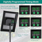 Biling 4W Solar Drip Irrigation System with Digital Programmable Smart Watering, 2200mAh Battery Backup for 15 Potted Plants Outdoor Indoor Garden