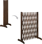 MyGift Expandable Garden Trellis, Solid Wood Freestanding Lattice Panels for Outside, Decorative Lattice Fence Trellis for Climbing Plants Outdoor, Brown