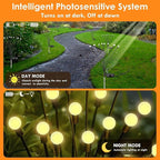 Solar Garden Lights, 6 Pack 48LED Solar Firefly Lights, Waterproof Garden Light Outdoor with 2 Lighting Modes, Swaying Light for Outside Yard, Walkway, Patio, Lawn, Flower Bed Decoration (Warm White)