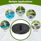 Solar Water Fountain for Bird Bath Solar Pump for Fountain New Upgraded Mini Solar Powered Fountain Pump 1.4W with 6 Nozzles Free Standing Solar Panel Kit Water Fountain for Garden Outdoor Garden