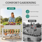 YITAHOME 42.5x17.3x35.4 in Raised Garden Bed, Outdoor Plastic Planter Box with Wheels, Legs, Drain Plug, and Storage Shelf for Plants, Vegetables, Flowers, Herbs, White