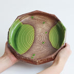 Wazakura Minoyaki Series Round Ikebana Flower Vase Made in Japan, Arrangement Pottery Supplies - Lily Pad