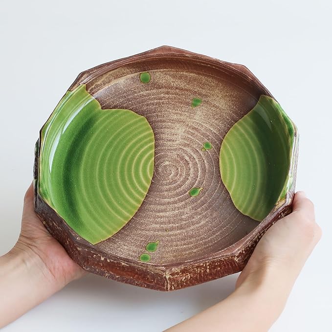 Wazakura Minoyaki Series Round Ikebana Flower Vase Made in Japan, Arrangement Pottery Supplies - Lily Pad