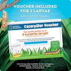 National Geographic Butterfly Growing & Bug Catcher Kit - Butterfly Habitat Kit with Voucher for 5 Caterpillars (S&H Not Included) & Bug Habitat with Magnified Viewers, Bug Catcher & More