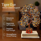 YATSKIA Tiger Eye Crystal Tree of Life, Healing Crystals Decor, Meditation Decor, Chakra Gifts, Crystal Gifts for Women