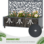Casaphoria Metal Raised Garden Bed with Trellis and Wheels, 72"x47"x16" Planter Box for Climbing Plants, Vegetables & Vines, Features Drainage Holes and Privacy Screen, Drakgrey-Net
