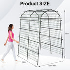 Garden Arch Trellis for Climbing Plants, Adjustable Tunnel Trellis 7.4FT Tall & 5.7 FT Depth, Metal Plant Support Garden Trellis Arch for Outdoor Climbing Vine,Vegetable, Fruit, Flower