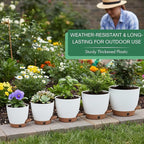 montresor 5-Pack Self-Watering Planters with Wick & Reservoir (5/5.5/6/6.5/7 Inch) – Plastic Indoor Pots with Drainage, Modern White Flower Pot for Violet, Herb