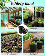 LWWTBS 1 Gallon Plastic Plant Nursery Pot/Pots 65pcs Seedlings Flower Plant Container Seed Starting Pots Flexible Thickened Soft Plastic Garden Seedling Pot with Holes