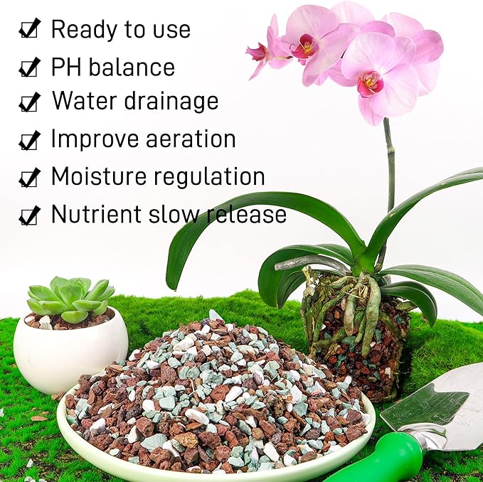 4 Quart Bonsai Soil Mix Lava, bark, Volcanic Rock, Green Zeolite and Perlite,Natural Organic Mix for Potted Plants