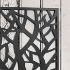 Outsunny Metal Raised Garden Bed with Trellis for Climbing Plants, Freestanding or Wall Mounted Flower Bed with Privacy Panel, Two Big Tree Cut-Outs Outdoor Planter Box for Garden, Patio, Balcony