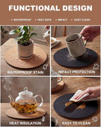vensovo Cork Plant Coasters & Saucers 4/6/8/10 Inch – Absorbent Round Mats for Indoor Flower Pots, Planters, Houseplants, Surface Protector for Table & Floor, 8 Pack