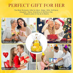 Gifts for Women Preserved Rose Forever Flower in Glass Angel Figurines Fresh Flowers for Delivery Prime Mothers Day Birthday Gifts for Mom Real Yellow Roses for Grandma Sister Wife Her from Daughter