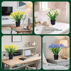 3 Pack Fake Small Plant Artificial Potted Flowers for Home Decor Fake Flower Plant Greenery Mini Faux Plant for Indoor Bedroom Living Room Office Shelf Bathroom Farmhouse Decor (Type 11)