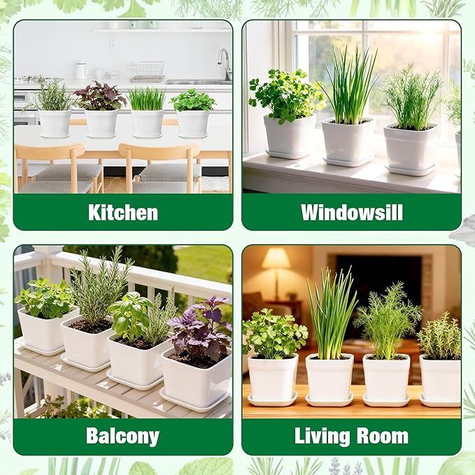 12 Herb Garden Kit Indoor - 42 Pcs Complete Kitchen Window Herbs Seeds Growing Starter Set Kit Gardening Gift Birthday Housewarming Christmas Gift for Women Her Mom Men Home Chefs Gardener Beginner