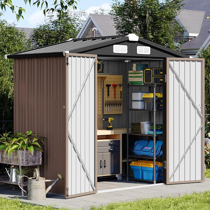 Aoxun Metal Outdoor Steel Shed for Garden