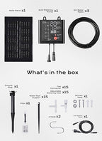 Solar Drip Irrigation System with USB Charging, 49FT Indoor Outdoor Plant Watering Devices for 15 Potted Plants, Automatic Watering System IP44 Waterproof 2200mAh for Garden Farm Greenhouse(Black)