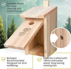 Wildlife Heart Birdhouse for Great Tits, 32mm, Solid Wood, Screwed | Weatherproof Nesting Boxes for Birds | Natural & Robust Titmouse Bird House