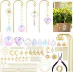 260 Pcs DIY Suncatcher Kits for Adults, Crystal Suncatcher Plant Decorations for Pots, Gold Garden Suncatchers for Windows Hanging Indoor Small Potted Plant Trellis, Sun Catcher Making Suppliers