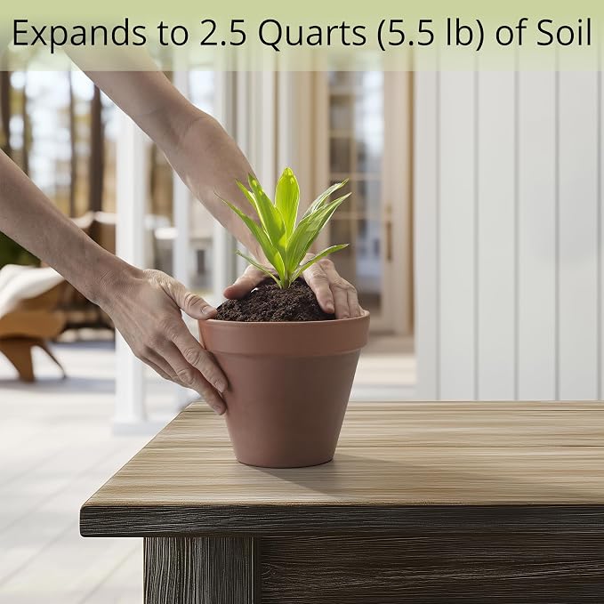 Coconut Coir Potting Soil for Indoor Plants - Expands to 2.5 Quart (5.5 lb) | Bonsai Soil Discs Perfect for General Houseplants, Herbs, and Bonsai Trees - Expands with Water