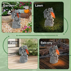WENYLE Solar Garden Outdoor Statues Flame Dragon with Solar Lights, Lawn Decor Cool Drake Figurine for Patio Balcony Yard, Yard Unique Christmas Birthdays Gift for Mom Grandma