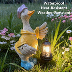 Solar Goose Garden Statue – Outdoor Goose Decor with Solar Light, Resin Solar Garden Statue Waterproof for Porch, Patio, Lawn, Yard – Goose Figurine Gift for Moms, Grandmas, Women Housewarming