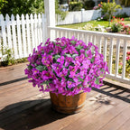 Bougainvillea Artificial Flowers for Outdoors Summer Decor, 4 Bundles Realistic Bougainvillea Fake Silk Outside Flowers UV Resistant Faux Plants for Outdoor Planters Porch Patio Window Garden, Fuchsia