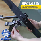 SporGain [Updated] Lawn Mower Blade Sharpener 15°-45° Adjustable Frame with Ball Bearing Manufacture Handle for Right & Left Hand Blades, Use with Angle Grinder, Blue