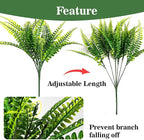 MAQIHAN 20 PCS Fake Fern - Artificial Ferns for Outdoors Faux Ferns for Outdoors Planter Large Outdoor Patio Decor Boston Fern Artificial Plants Faux Greenery Outdoor Porch Decor