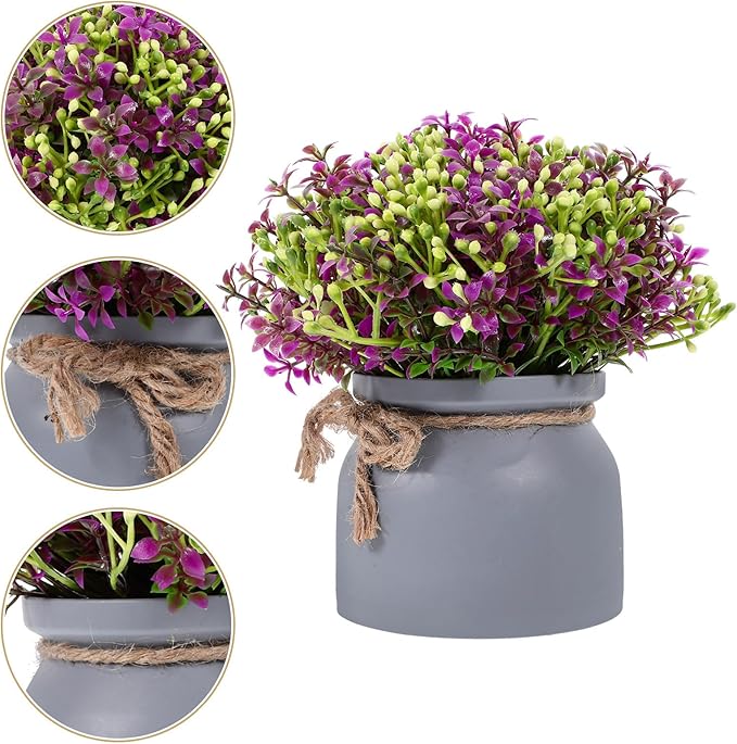 SECFOU Artificial Orchid Bonsai Simulation Plant in Lotus Color, Lifelike Faux Potted Flower Decoration for Living Room Desktop Home Décor