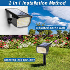 WENATY Solar Spot Lights Outdoor Waterproof IP65, 2 Pack Landscape Spotlights with 46 LEDs, 3 Modes Auto On/Off Solar Powered Flood Lights for Outside Pathway, Yard, Garden, Walkway (Warm White)