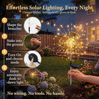 Solar Firework Lights, 6 Pack 120 LEDs 8 Lighting Modes Twinkle Solar Garden Lights Outdoor Waterproof for Yard Patio Walkway Pathway Party Wedding Balcony Decorative - Girts for Women Mom