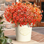 Waipfaru Artificial Fake Flowers Plants for Outdoor Decor, 12 Bundles Faux Plants Outdoor, UV Resistant Artificial Outdoor Plants, Silk Artificial Flowers for Outside Home Planter Porch Patio Decor