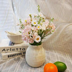 Jahe Faux Hydrangea Flowers Fenterpieces for Tables, Hydrangea Artificial Flowers Mixed Potted Plant, Fake Daisy Mixed Bouquet with Pot, Living Room, Bathroom, Balcony, Light Pink