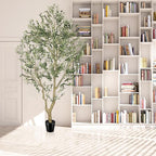 FEELEAD Faux Olive Tree 9ft - Realistic 9 Feet (108in) Artificial Olive Tree, Fake Olive Tree with Lifelike Leaves & Textured Branches, Olive Trees Artificial Indoor for Living Room, Office