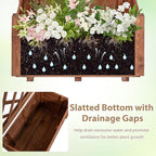 Giantex Raised Garden Bed Set 2 w/Trellis, Drainage Hole, 23”x14”x40” Wood Elevated Planter Box for Climbing Vine Flower Herb Vegetable Fruit, Planting Container for Indoor Outdoor Patio Balcony