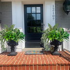 Artificial Plants Faux Greenery for Outdoor Porch Planter, UV Resistant Fake Realistic Large Shrubs Bushes Plastic Green Filler for Spring Outside Front Door Patio Decoration, 8 Bundles