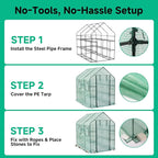 SUNGIFT Greenhouse for Outdoors 56 x 85 x 77 Inch, Walk-in Outdoor Greenhouses, Portable Green House 3 Tiers 20 Shelves for Garden, Patio, Backyard, Green