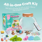 JOYEEMAX Mermaid Light-Up Terrarium Kit for Kids - LED Night Light Birthday Gift for Girls Ages 4 5 6 7 8-12 Year Old - Mermaid Toys for Girls - DIY Arts and Crafts Kit for Kids