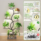 Plant Stand Indoor with Grow Light - 8 Tiered Plant Shelf Indoor, Corner Plant Stand, 49" Tall Plant Shelf with Lights for Indoor Growing, Lighted Flower Holder for Living Room, Balcony (Gray)