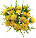 CATTREE Artificial Dandelion Plants, Plastic Flowers Shrubs Bushes Fake Grass Wedding Indoor Outdoor Home Garden Verandah Centerpieces Arrangements Party Decoration Planting Filler - Yellow 4 Pack