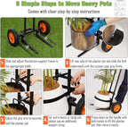 Plant Caddy with Wheels, 3.6FT Heavy Duty Plant Dolly with Adjustable Gripping Arms and Base, Rolling Plant Mover Cart Planter Caddies with Strap for Indoor or Outdoor Garden Plants, Pots