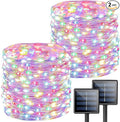 Extra-Long 144FT Solar String Lights for Outside, 2 Pack 400LED Solar Fairy Lights Outdoor Waterproof, Copper Wire with 8 Modes Solar Twinkle Lights for Tree Garden Party Patio Xmas Decor (Multicolor)